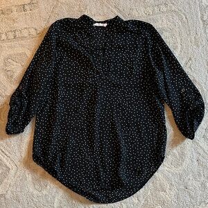 LUSH Black Polka Dot Women's Top